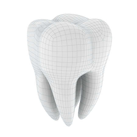 3d tooth on white backgroundの写真素材