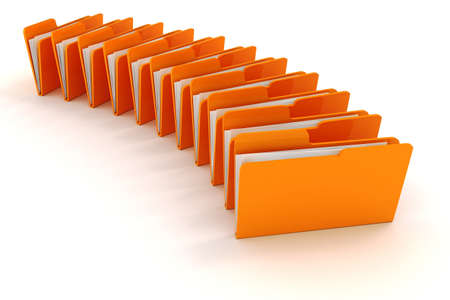 3d colorful folders on white background