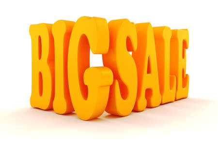 3d BIG SALE text on white backgroundの写真素材