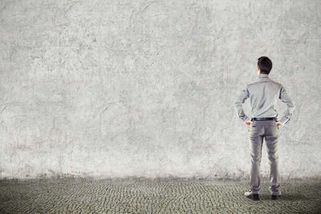 businessman on grunge backgroundの写真素材