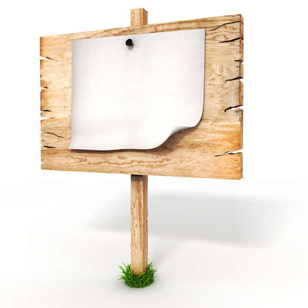 3d blank wooden sign boardの写真素材