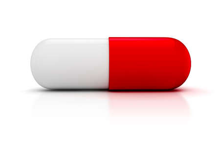 3d capsule pill  on white backgroundの写真素材