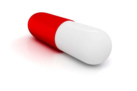 3d capsule pill  on white backgroundの写真素材