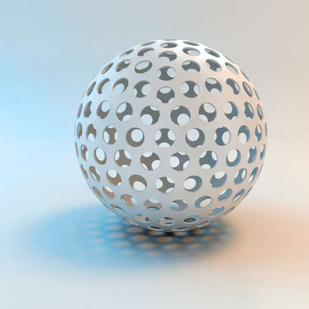 3d white shiny sphereの写真素材