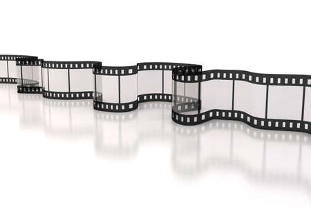 3d film strip on white backgroundの写真素材