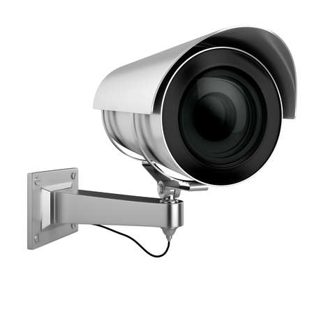 3d security camera on white background