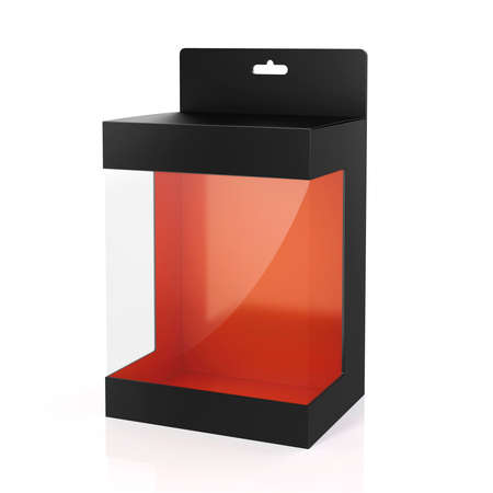 3d blank product package box, on white