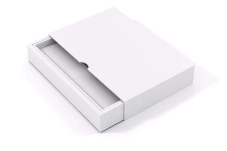 3d blank product package box, on white