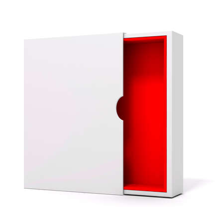 3d blank product package box, on whiteの写真素材