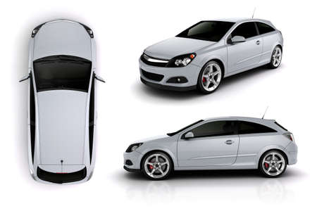 3d render of a sport car on white backgroundの写真素材