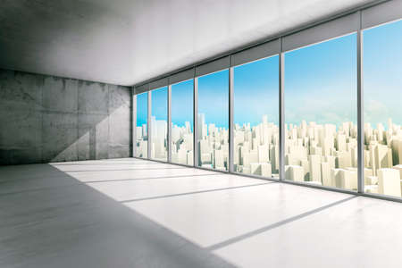 3d abstract vintage interior setup with grunge wallsの写真素材