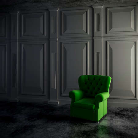 3d render of vintage interior and armchairの写真素材