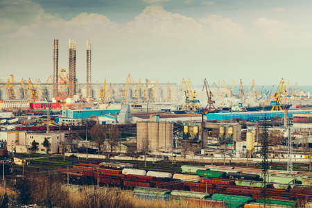 panorama view over constanta portのeditorial素材