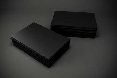 3d blank black business cards