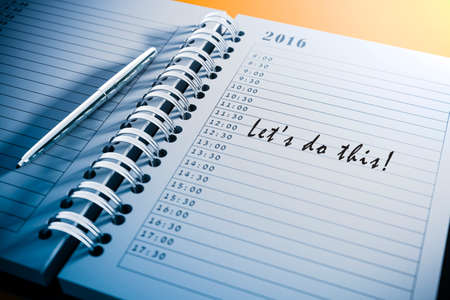 3d blank personal agenda close up
