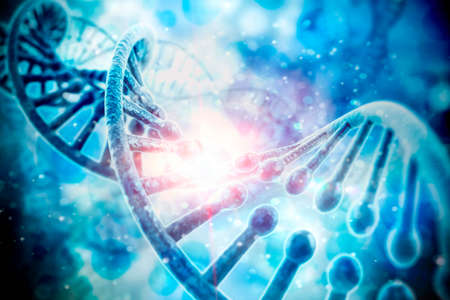 3d render of dna structure, abstract  background