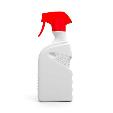 3d spray bottle on white backgroundの写真素材