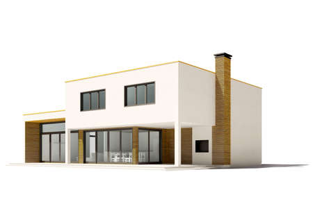 3d beautiful residential house renderの写真素材