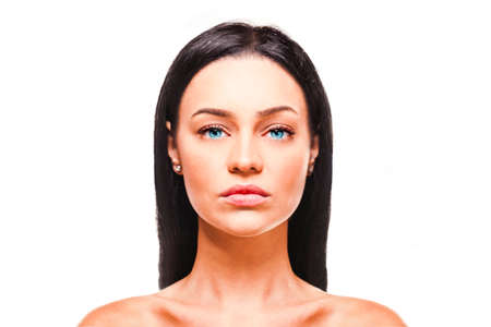 young beautiful woman, facial treatmentの写真素材