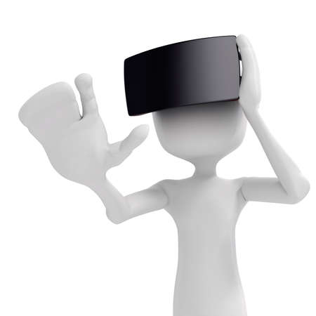 3d man with  virtual reality goggles, conceptの写真素材