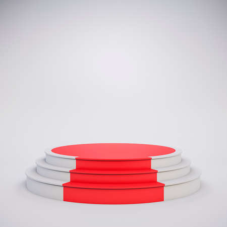 3d template of blank empty podium stage