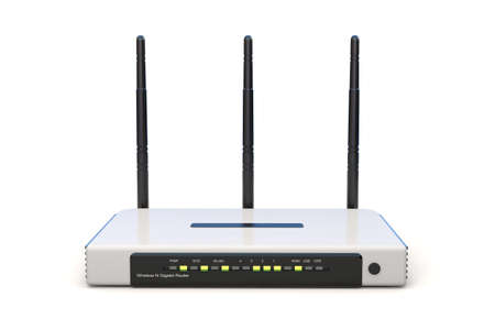 3d wi-fi router on white background