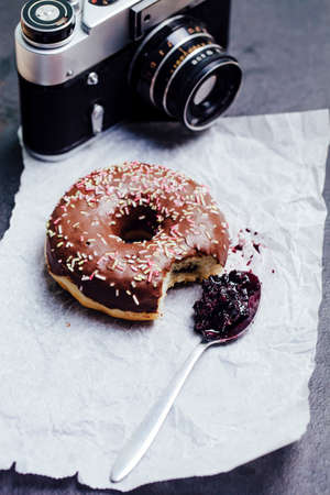 tasty colorful donutsの写真素材