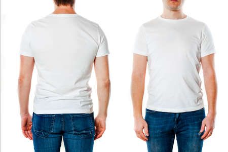 Young man with blank t-shirt template