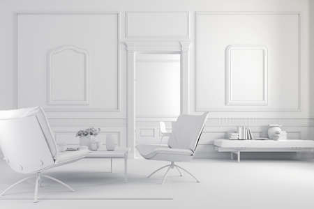3d render of beautiful  interior