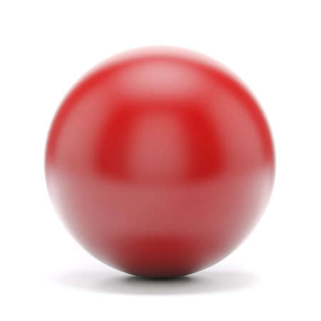 3d red sphere on white backgroundの写真素材