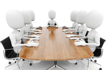 3d man, business meeting, on white backgroundの写真素材