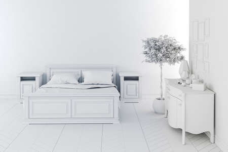 3d render of beautiful  bedroomの写真素材