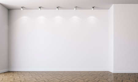 3d empty interior with white wallsの写真素材