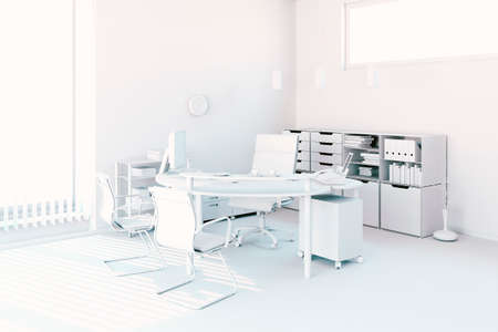 3d render of modern office interiorの写真素材