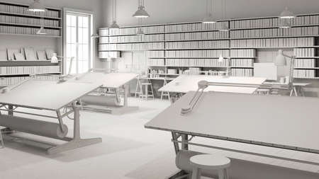 3d architecture office design interior