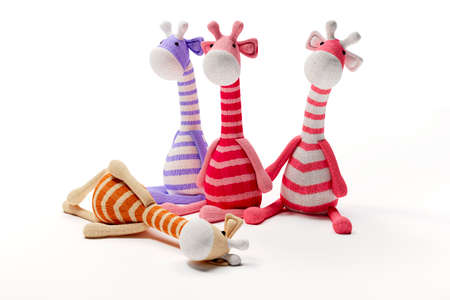 3d giraffe toy on white backgroundの写真素材