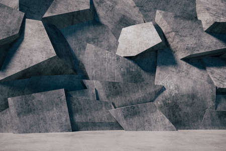 3d render of abstract concrete wallの写真素材