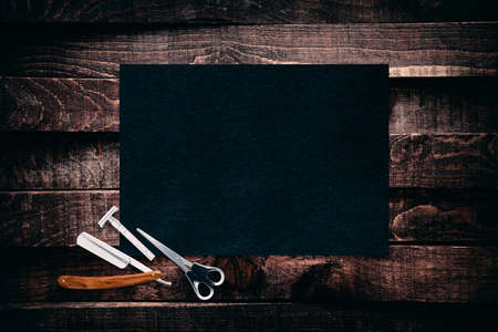 Vintage barber shop tool elements