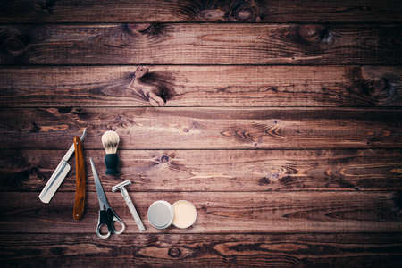 Vintage barber shop tool elements