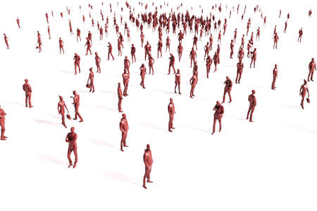 3d large group of people on white backgroundの写真素材
