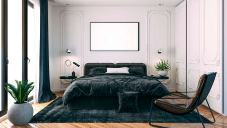 3d render of beautiful bedroom interior