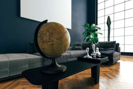 3d render of beautiful interior with sofa and wooden floorの写真素材