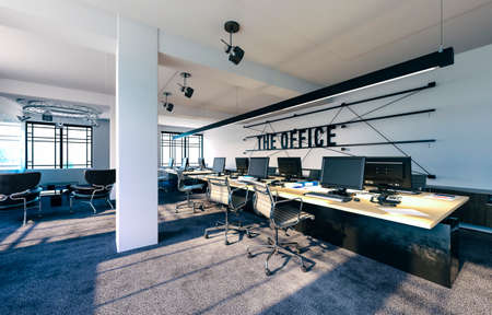 3d modern office interior renderの写真素材