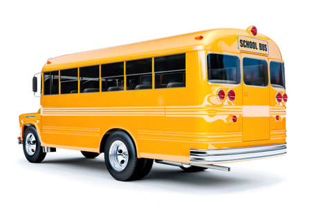 3d school bus on white background