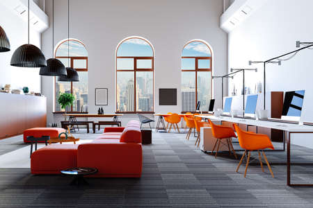 3d modern business office interior