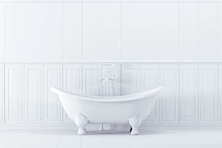3d image render of blank white canvas mockの写真素材