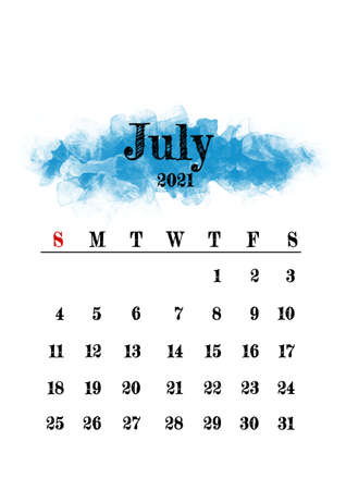 2021 Augustr month calendar template minimalistic designの写真素材