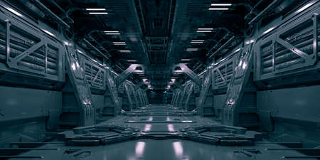 3d si-fi facility design, technology concept corridorの写真素材