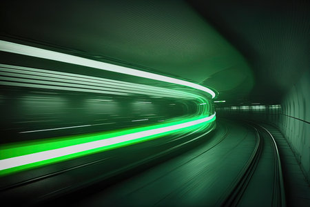 Subway metro station.  Train in fast speed. Generative Aiの素材
