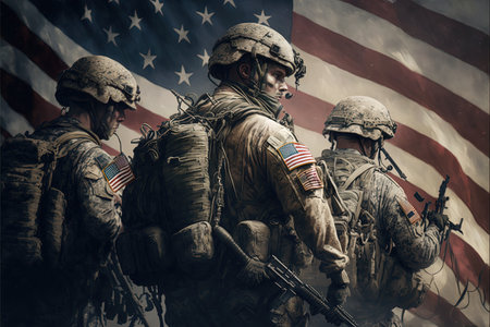 Special forces soldier, War. Soldiers ready for war. Generative Aiの素材